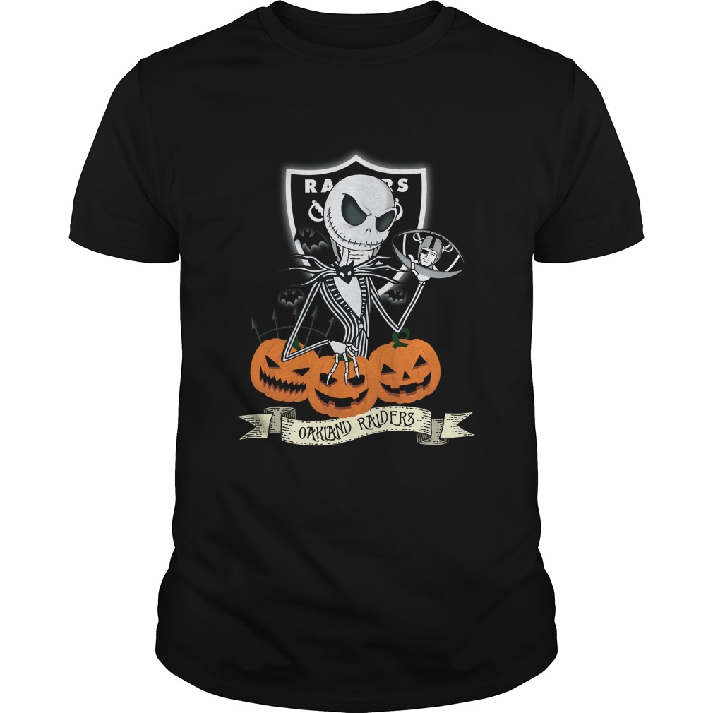 Oakland Raiders Halloween "jack Skellington" T-Shirt